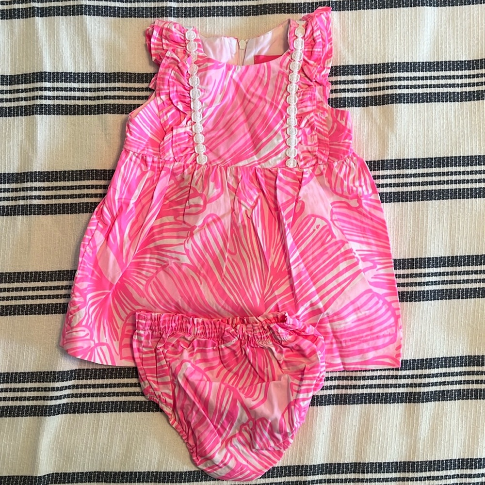 Lily Pulitzer 6-12mo dress with matching diaper cover